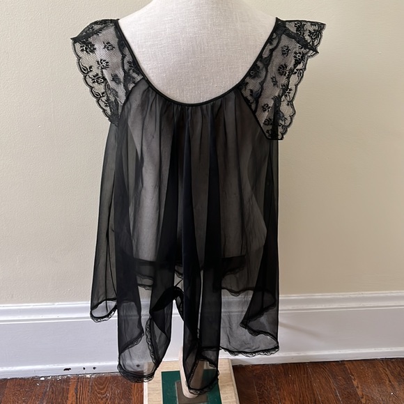 Black & Lace sheer see threw Baby Doll Teddy - Picture 3 of 4